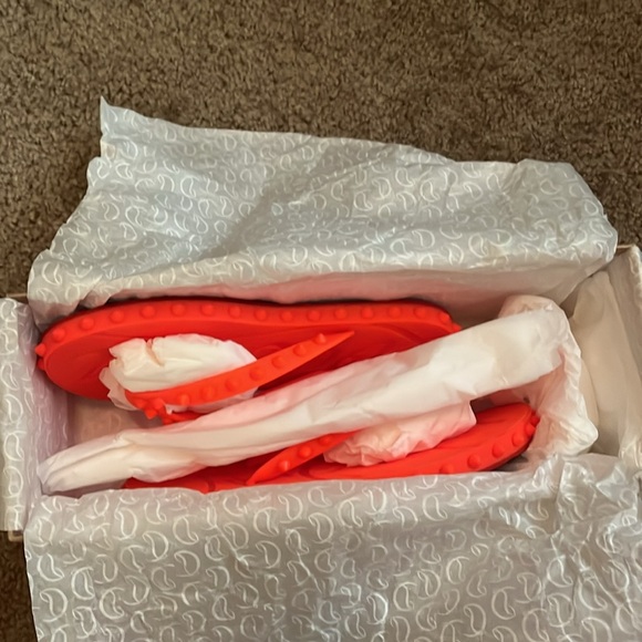Christian Louboutin Super Loubi Bright Orange Sandals - Picture 6 of 6